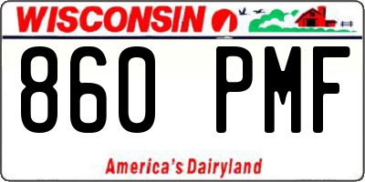 WI license plate 860PMF