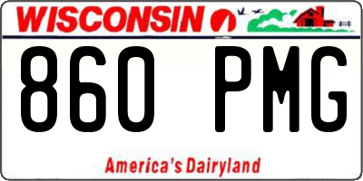 WI license plate 860PMG