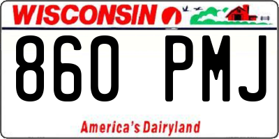 WI license plate 860PMJ