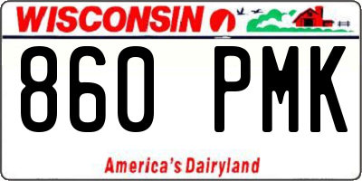 WI license plate 860PMK
