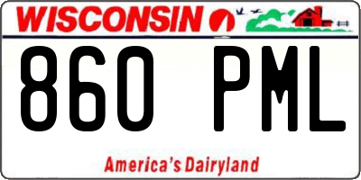 WI license plate 860PML