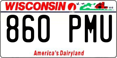 WI license plate 860PMU