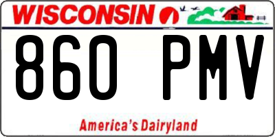 WI license plate 860PMV