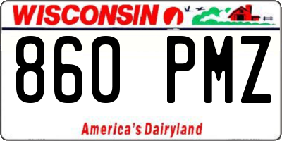 WI license plate 860PMZ
