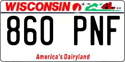 WI license plate 860PNF