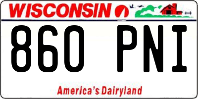 WI license plate 860PNI