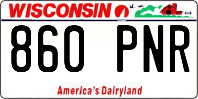 WI license plate 860PNR