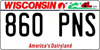 WI license plate 860PNS