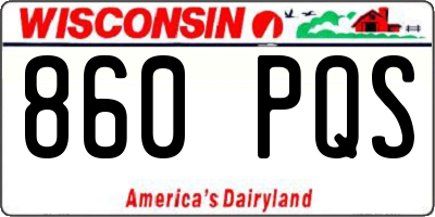 WI license plate 860PQS