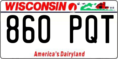 WI license plate 860PQT