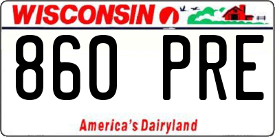 WI license plate 860PRE