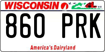 WI license plate 860PRK