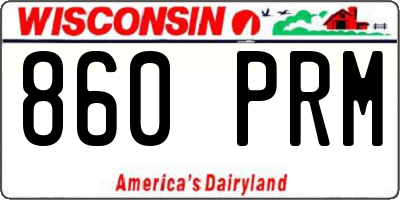 WI license plate 860PRM