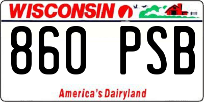 WI license plate 860PSB