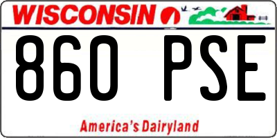 WI license plate 860PSE
