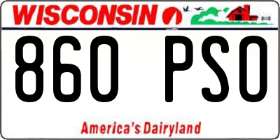 WI license plate 860PSO
