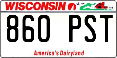 WI license plate 860PST