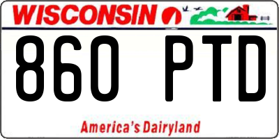 WI license plate 860PTD