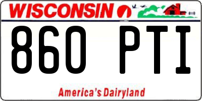 WI license plate 860PTI