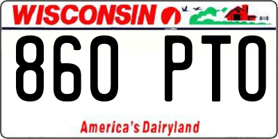 WI license plate 860PTO