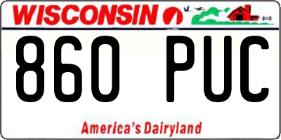 WI license plate 860PUC