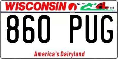 WI license plate 860PUG