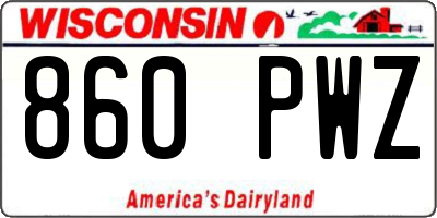 WI license plate 860PWZ
