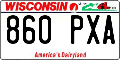 WI license plate 860PXA