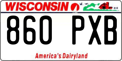 WI license plate 860PXB