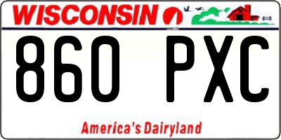 WI license plate 860PXC
