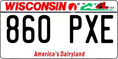 WI license plate 860PXE