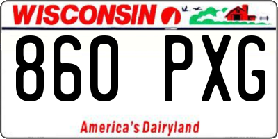 WI license plate 860PXG
