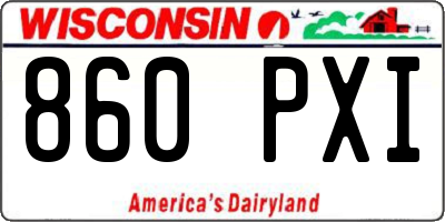 WI license plate 860PXI