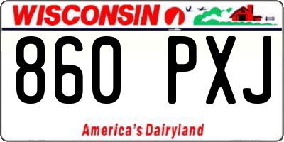 WI license plate 860PXJ