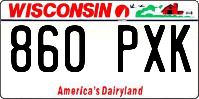 WI license plate 860PXK