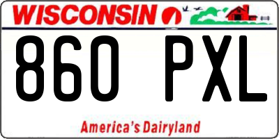WI license plate 860PXL