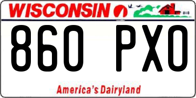 WI license plate 860PXO