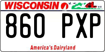 WI license plate 860PXP