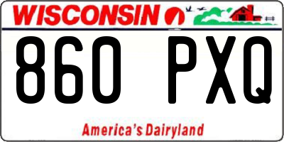 WI license plate 860PXQ