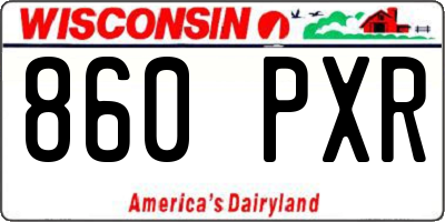 WI license plate 860PXR
