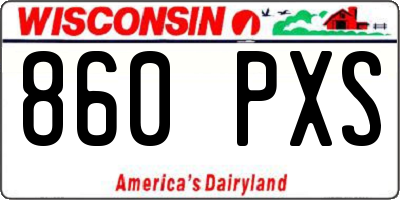 WI license plate 860PXS