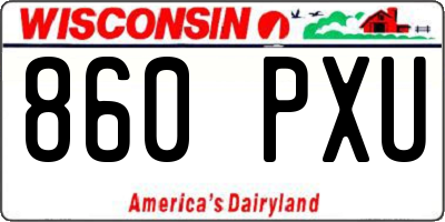 WI license plate 860PXU