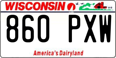 WI license plate 860PXW