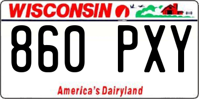 WI license plate 860PXY