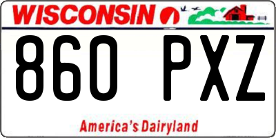 WI license plate 860PXZ