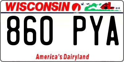 WI license plate 860PYA