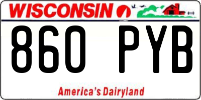 WI license plate 860PYB
