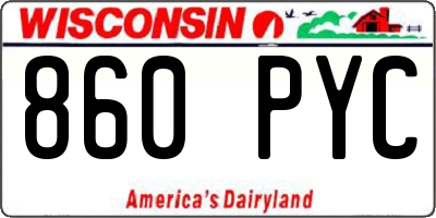 WI license plate 860PYC