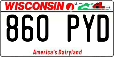 WI license plate 860PYD