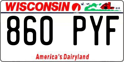 WI license plate 860PYF